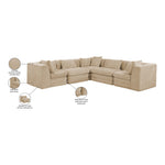 Stellar 114" Chenille Fabric Upholstered 5Pc. Modular Sectional in Beige