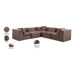 Stellar 114" Chenille Fabric Upholstered 5Pc. Modular Sectional in Brown