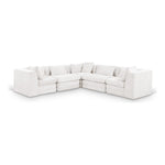 Stellar 114" Chenille Fabric Upholstered 5Pc. Modular Sectional in Cream