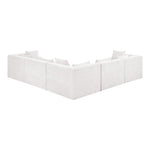 Stellar 114" Chenille Fabric Upholstered 5Pc. Modular Sectional in Cream