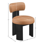 Atelier Vegan Leather Upholstered Dining Chair in Cognac