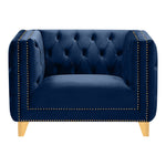 Michelle Velvet Upholstered Chair in Navy
