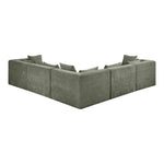 Stellar 114" Chenille Fabric Upholstered 5Pc. Modular Sectional in Green