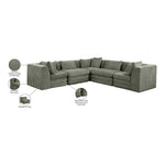 Stellar 114" Chenille Fabric Upholstered 5Pc. Modular Sectional in Green