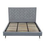 Crosby Velvet Upholstered King Bed in Gray
