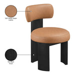 Atelier Vegan Leather Upholstered Dining Chair in Cognac