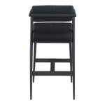 Stryker Boucle Fabric And Vegan Leather Upholstered Bar Stool in Black