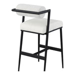 Stryker Boucle Fabric And Vegan Leather Upholstered Bar Stool in Cream