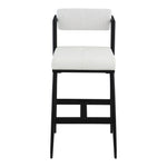 Stryker Boucle Fabric And Vegan Leather Upholstered Bar Stool in Cream