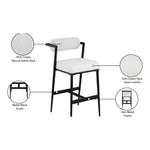 Stryker Boucle Fabric And Vegan Leather Upholstered Bar Stool in Cream