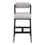 Stryker Boucle Fabric And Vegan Leather Upholstered Bar Stool in Taupe