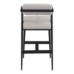 Stryker Boucle Fabric And Vegan Leather Upholstered Bar Stool in Taupe