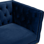 Michelle Velvet Upholstered Chair in Navy