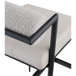 Stryker Boucle Fabric And Vegan Leather Upholstered Bar Stool in Taupe