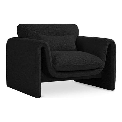 Stylus Boucle Fabric Upholstered Chair in Black