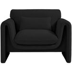 Stylus Boucle Fabric Upholstered Chair in Black