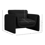 Stylus Boucle Fabric Upholstered Chair in Black