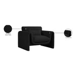 Stylus Boucle Fabric Upholstered Chair in Black
