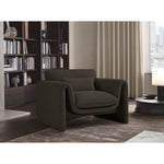 Stylus Boucle Fabric Upholstered Chair in Brown