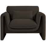 Stylus Boucle Fabric Upholstered Chair in Brown