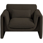 Stylus Boucle Fabric Upholstered Chair in Brown