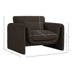 Stylus Boucle Fabric Upholstered Chair in Brown