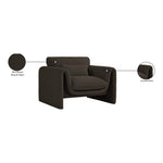 Stylus Boucle Fabric Upholstered Chair in Brown