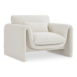 Stylus Boucle Fabric Upholstered Chair in Cream