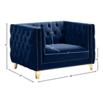 Michelle Velvet Upholstered Chair in Navy