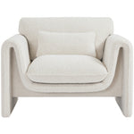 Stylus Boucle Fabric Upholstered Chair in Cream