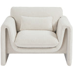 Stylus Boucle Fabric Upholstered Chair in Cream