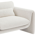 Stylus Boucle Fabric Upholstered Chair in Cream