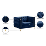 Michelle Velvet Upholstered Chair in Navy