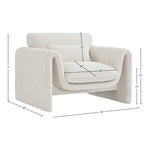 Stylus Boucle Fabric Upholstered Chair in Cream