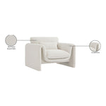 Stylus Boucle Fabric Upholstered Chair in Cream
