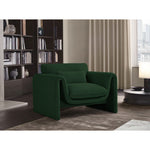 Stylus Boucle Fabric Upholstered Chair in Green