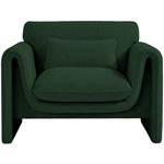 Stylus Boucle Fabric Upholstered Chair in Green