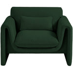 Stylus Boucle Fabric Upholstered Chair in Green