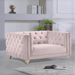 Michelle Velvet Upholstered Chair in Pink