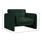Stylus Boucle Fabric Upholstered Chair in Green
