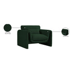 Stylus Boucle Fabric Upholstered Chair in Green