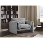 Stylus Boucle Fabric Upholstered Chair in Grey