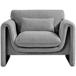Stylus Boucle Fabric Upholstered Chair in Grey