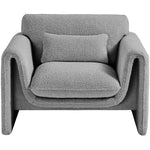 Stylus Boucle Fabric Upholstered Chair in Grey