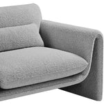 Stylus Boucle Fabric Upholstered Chair in Grey