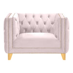 Michelle Velvet Upholstered Chair in Pink