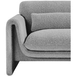 Stylus Boucle Fabric Upholstered Chair in Grey