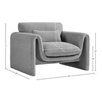 Stylus Boucle Fabric Upholstered Chair in Grey