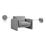 Stylus Boucle Fabric Upholstered Chair in Grey