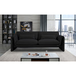 Stylus 86" Boucle Fabric Upholstered Sofa in Black